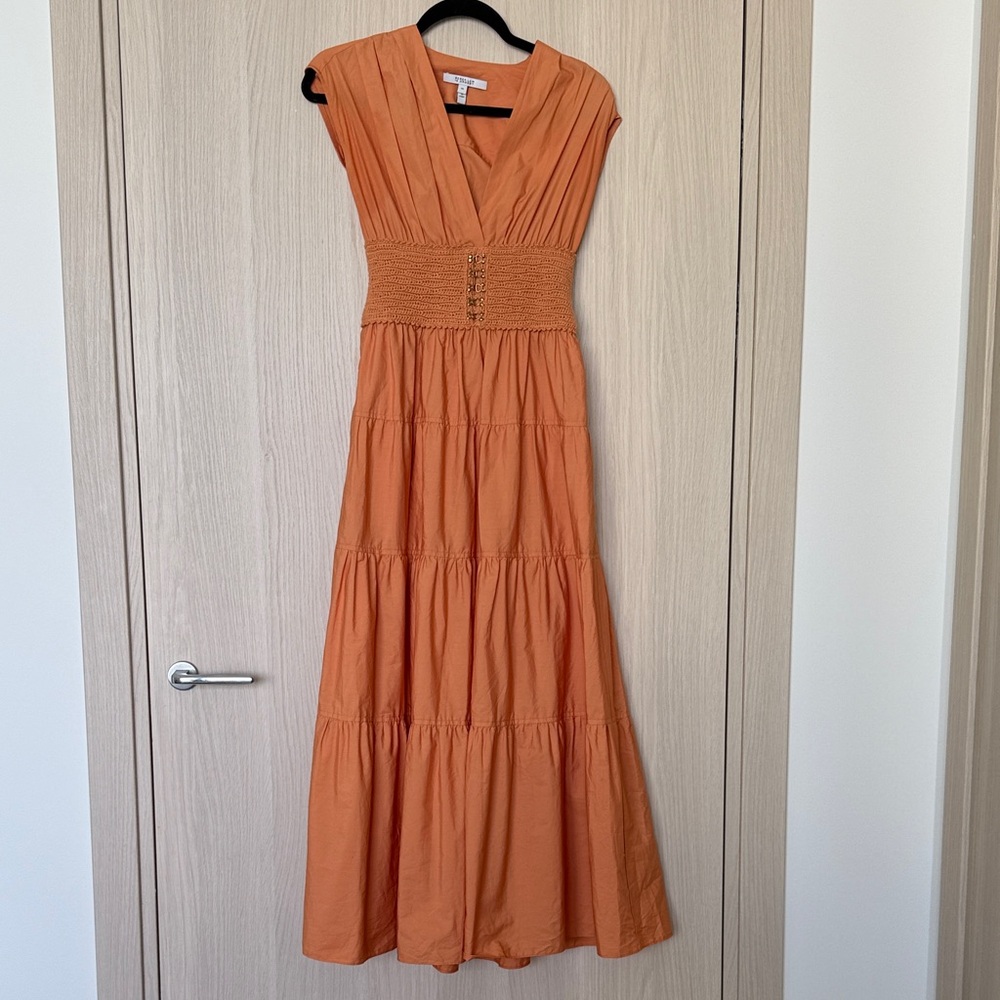 100% cotton Derek Lam 10 Crosby orange maxi dress 00 | vacation, wedding guest